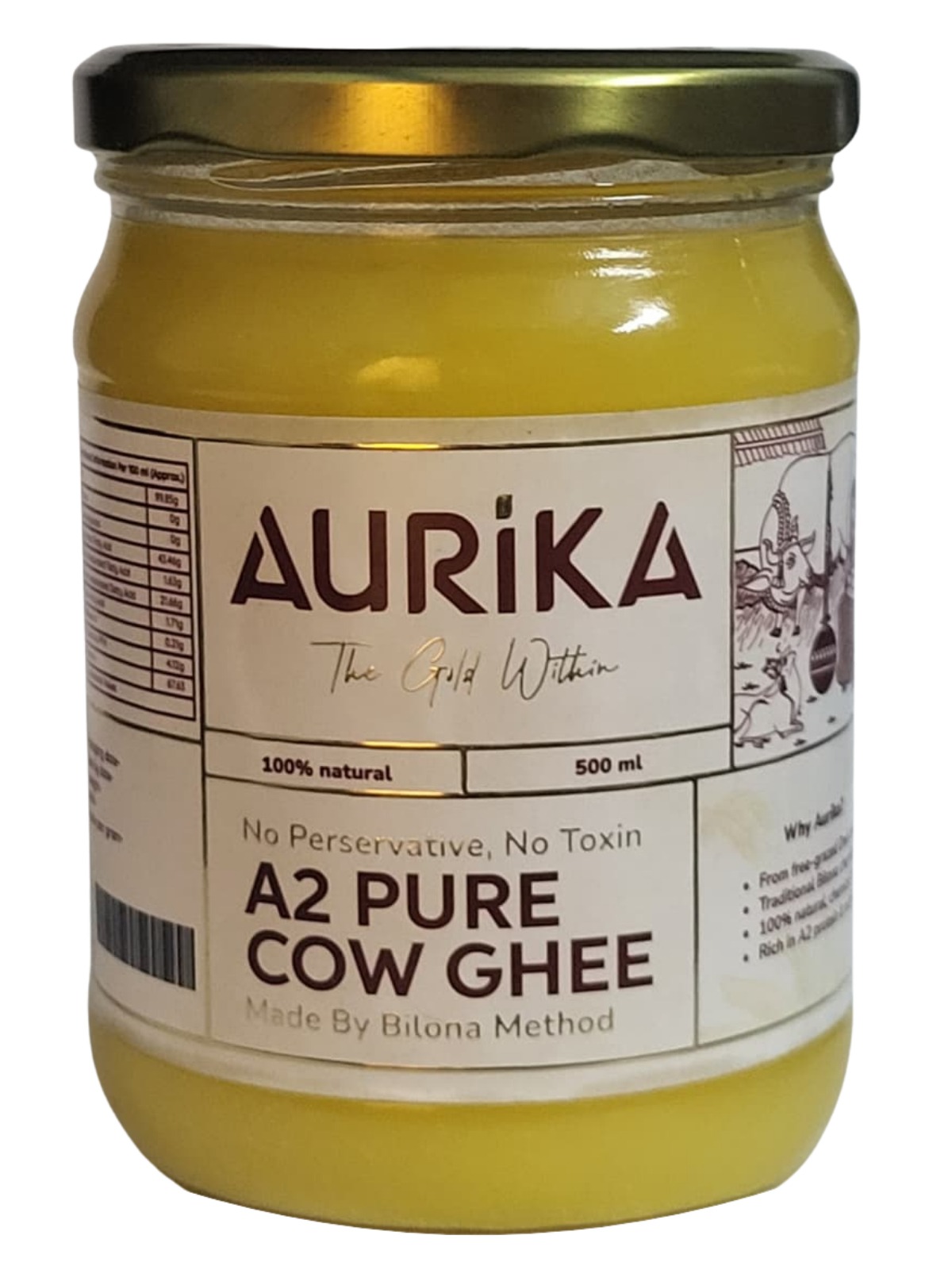 Aurika A2 Cow Ghee (500ml)